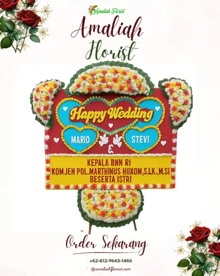 Papan Bunga Pernikahan Kemejing
